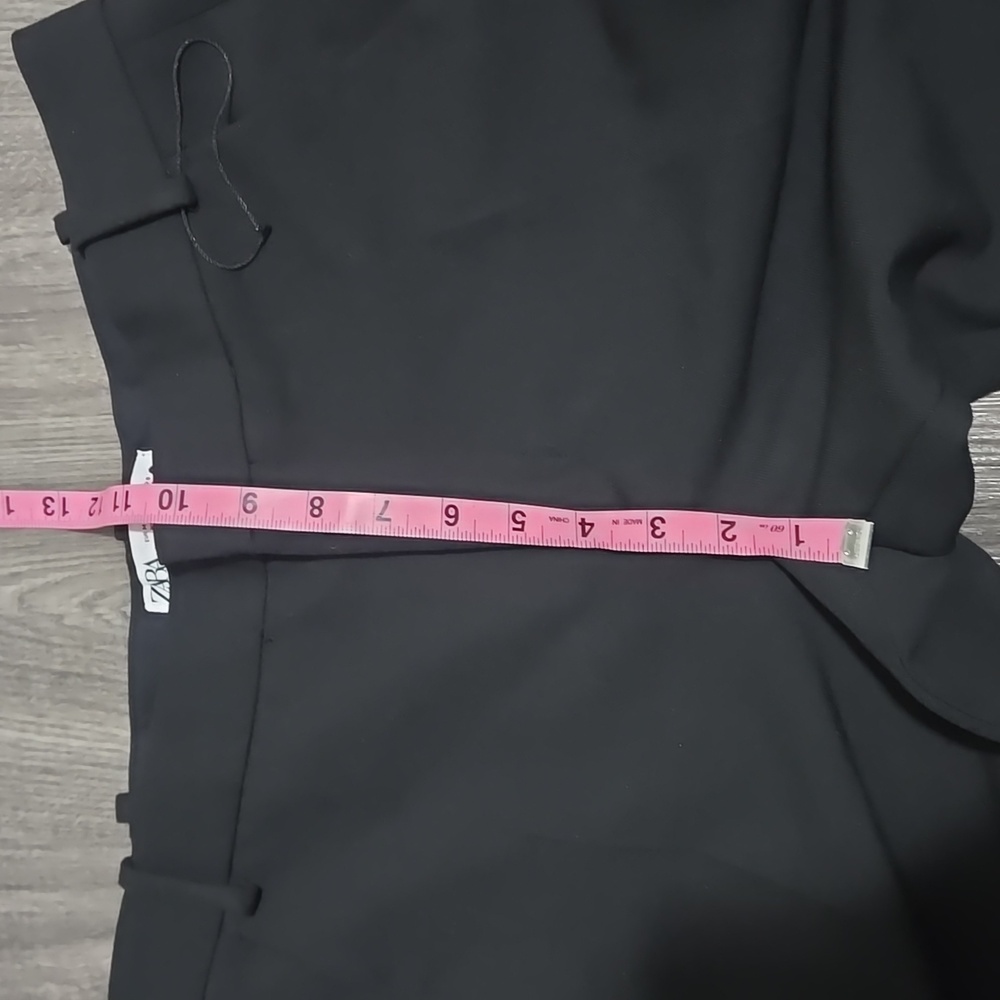 [NEW] Zara ZW Collection Minimalist Split Leg Black Pants Size M - Picture 12 of 14